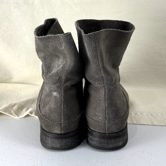 Eileen Fisher Vero Cuoio Gray Suede Slouchy Ankle Boots - Picture 5 of 6